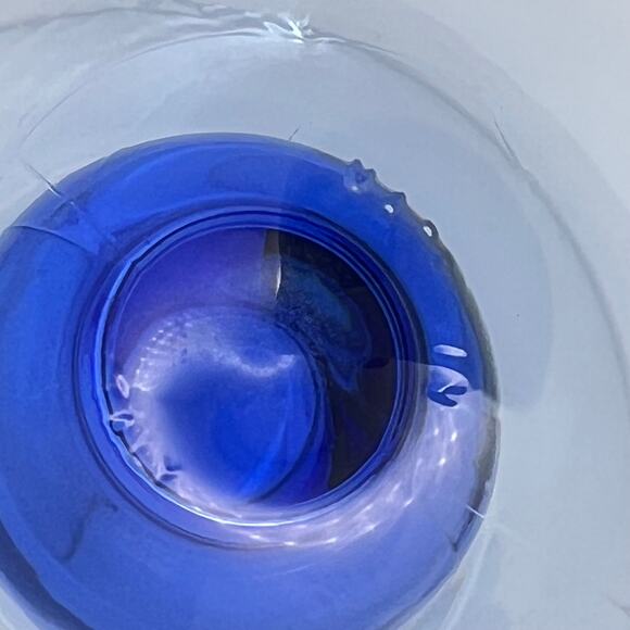 Pair of BORMIOLI ROCCO Minorca Blue Glass Dessert Goblets MADE IN ITALY - Picture 3 of 3